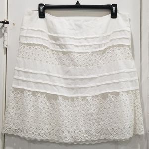 Eyelet A-line skirt